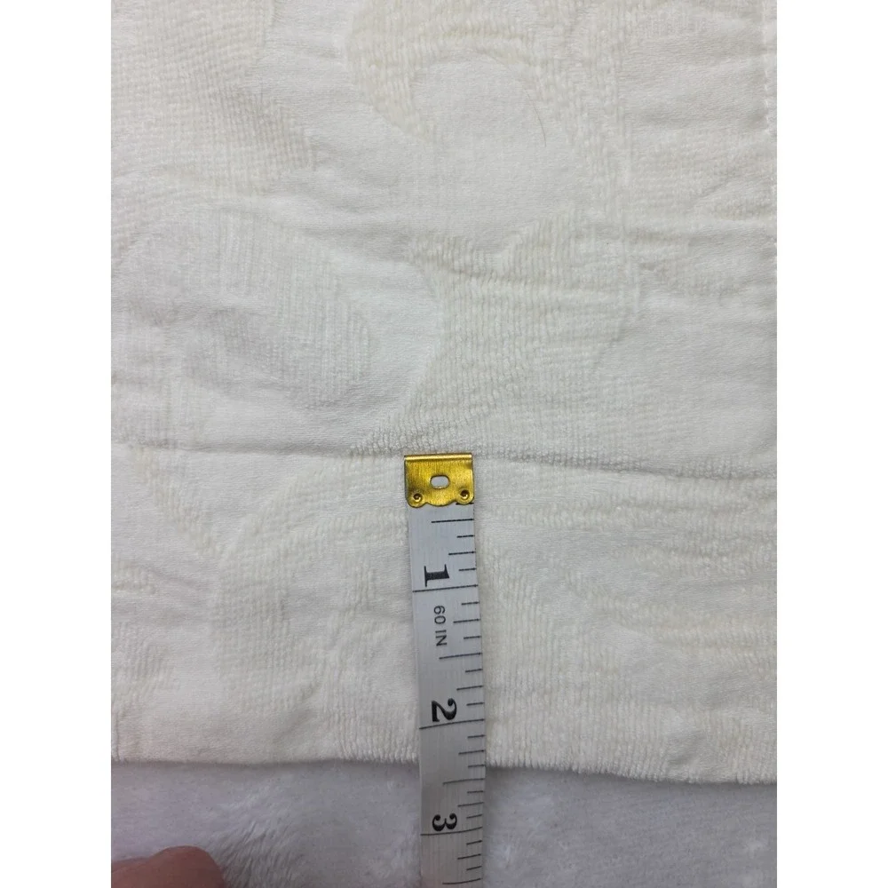Bella Notte Vienna King Sham Ivory Chenille Scroll Shell Button USA Rayon Cotton